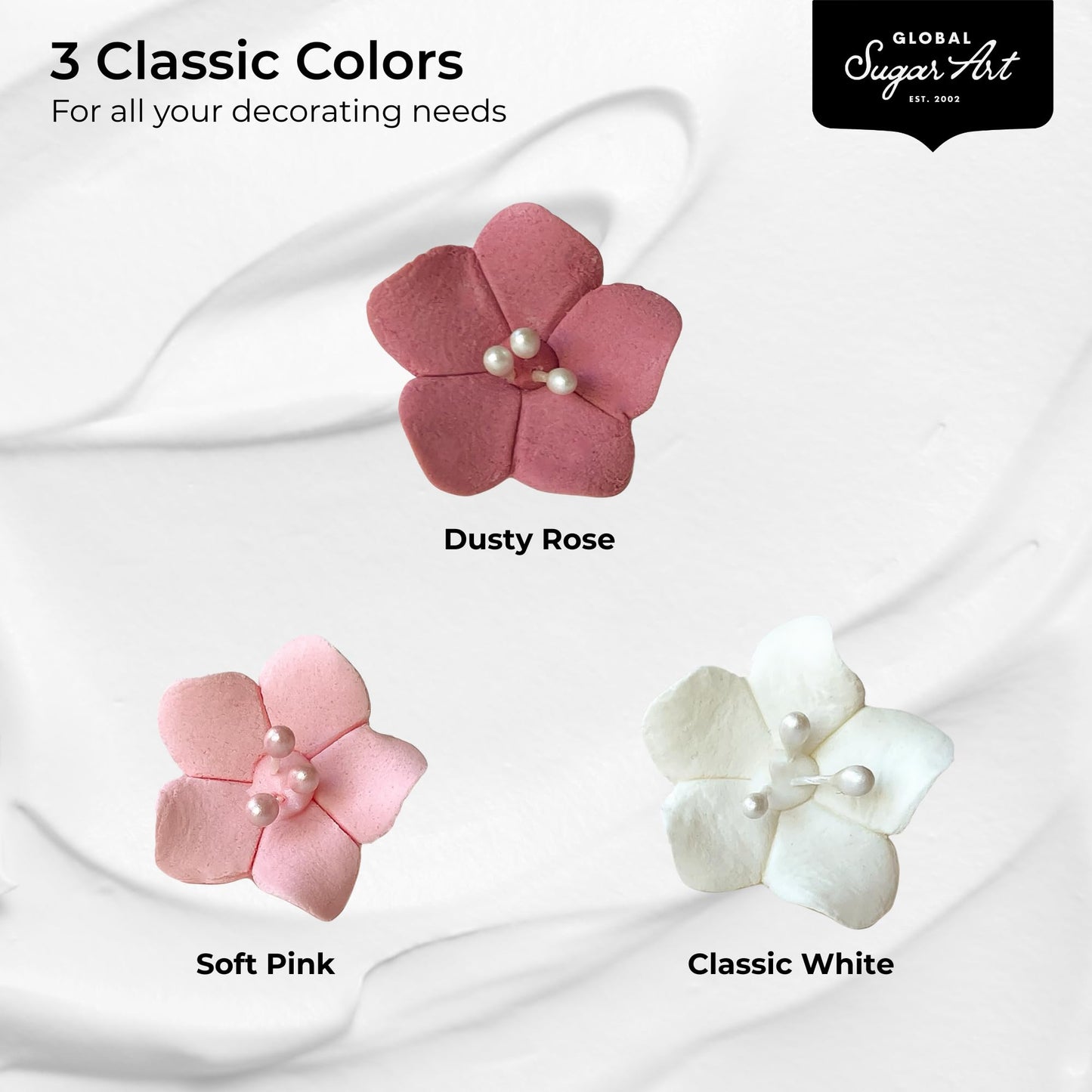 Global Sugar Art Blossom Sugar Wedding Cake Flowers, 24 Count, Dusty Pink, Unwired