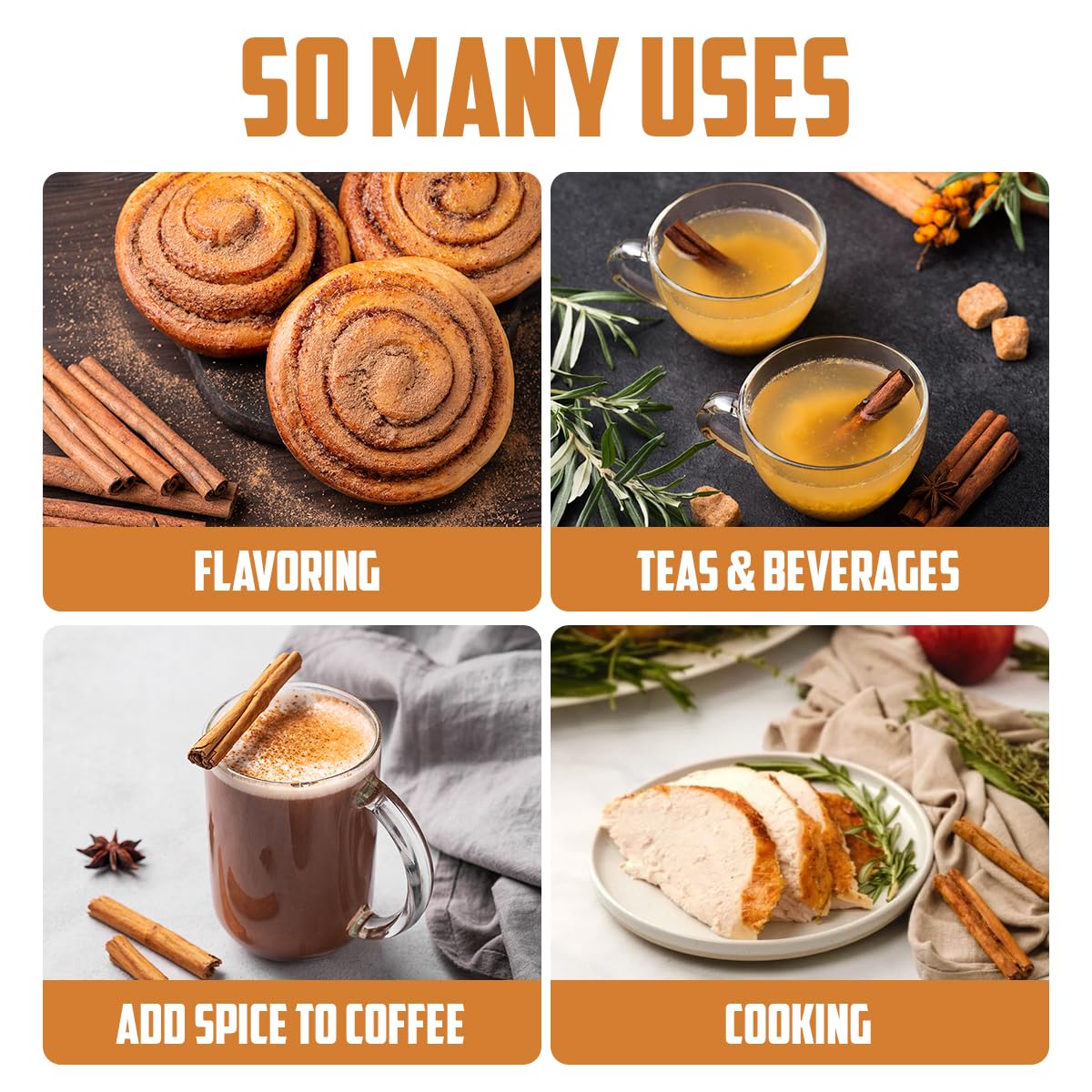 TIVOZY Cinnamon Sticks - 2lb Pack, Ideal for Recipes and Natural Remedies, Whole Sticks for Chefs and Home Cooks