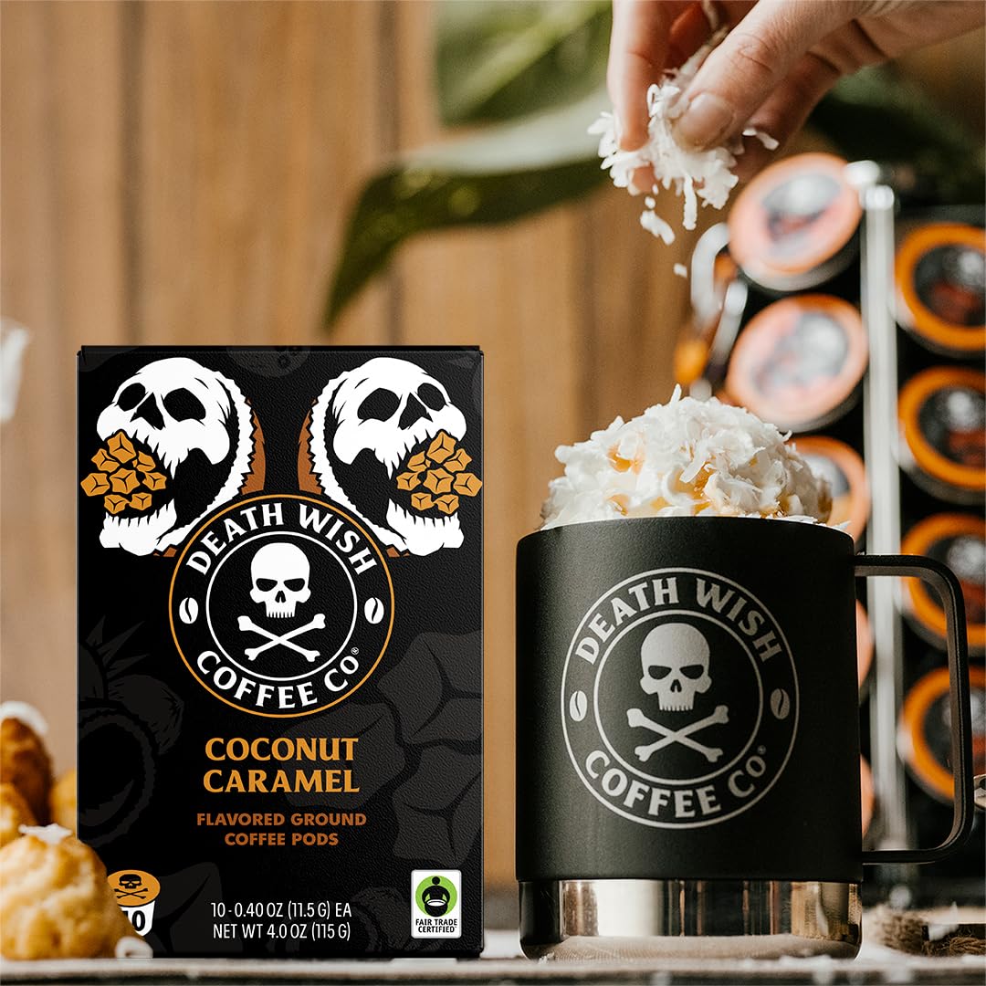 Death Wish Coffee, Coconut Caramel Coffee Pods (30 Count)