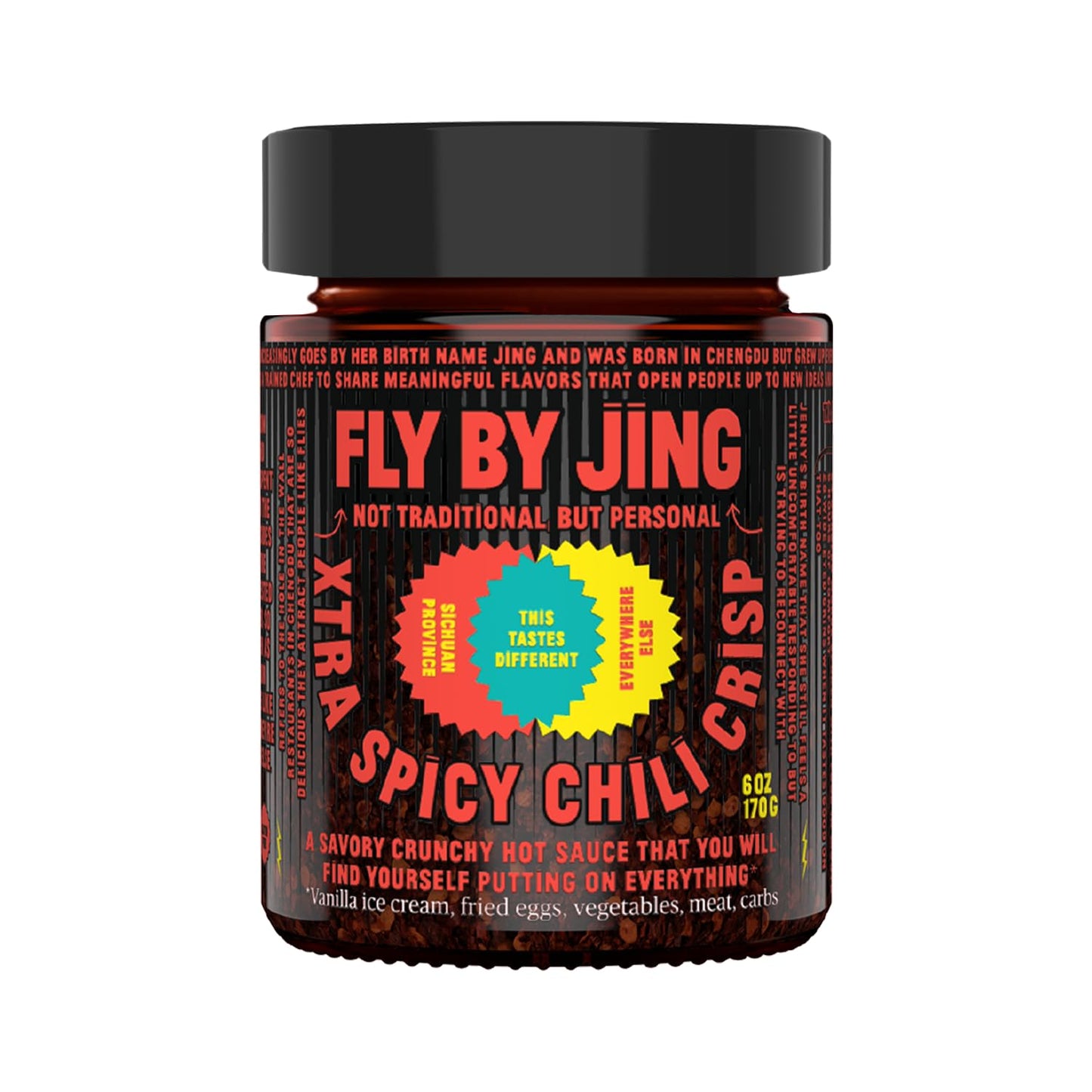 Flybyjing Xtra Spicy Chili Crisp, Hot Savory Tingly Crunchy Chili Oil Sauce W Sichuan Pepper, Good On Everything Hot Sauce, All-