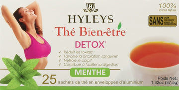 Hyleys Detox Tea For Cleanse - Green Tea With Mint - 25 Tea Bags (1 Pack)