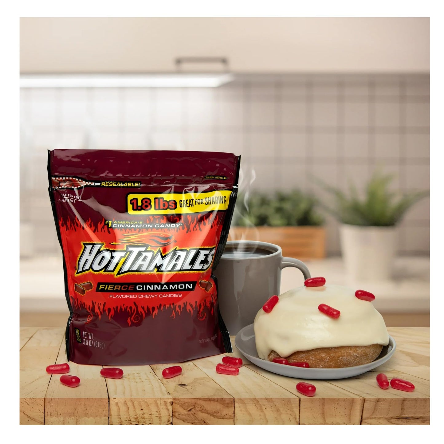 HOT TAMALES Cinnamon Candy - Bulk Pack of 2 Bags, 1.8 Pounds Each, Great for Sharing
