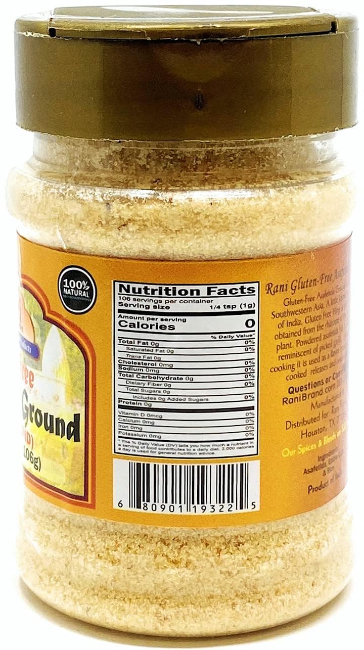 Rani Asafetida (Hing) Ground 3.75oz (106g) Gluten Friendly, PET Jar, Pack of 12 ~ All Natural | Salt Free | Vegan | Non-GMO | As