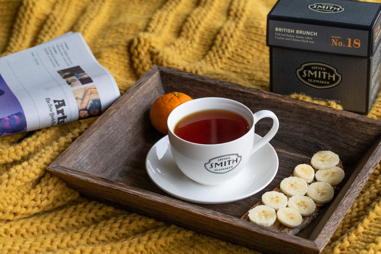 STEVEN SMITH TEAMAKER British Brunch No. 18 Black Tea - Assam, Ceylon & China, Sugar-Free, 90 Sachets (6 Packs of 15)