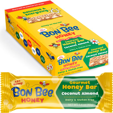 Bon Bee Honey Bunchies All Natural Honey Bar - Natural Breakfast & Nutrition Bars For Healthy Energy & Fuel - Variety Of Delicio