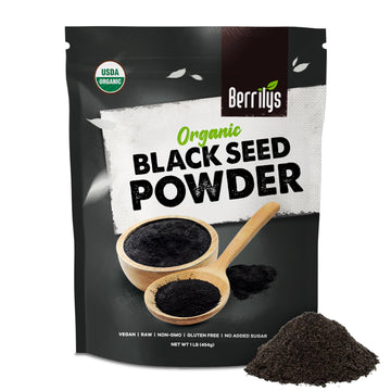 Berrilys Organic Black Seed Powder, Non-GMO, Gluten-Free, Vegan, 16 oz