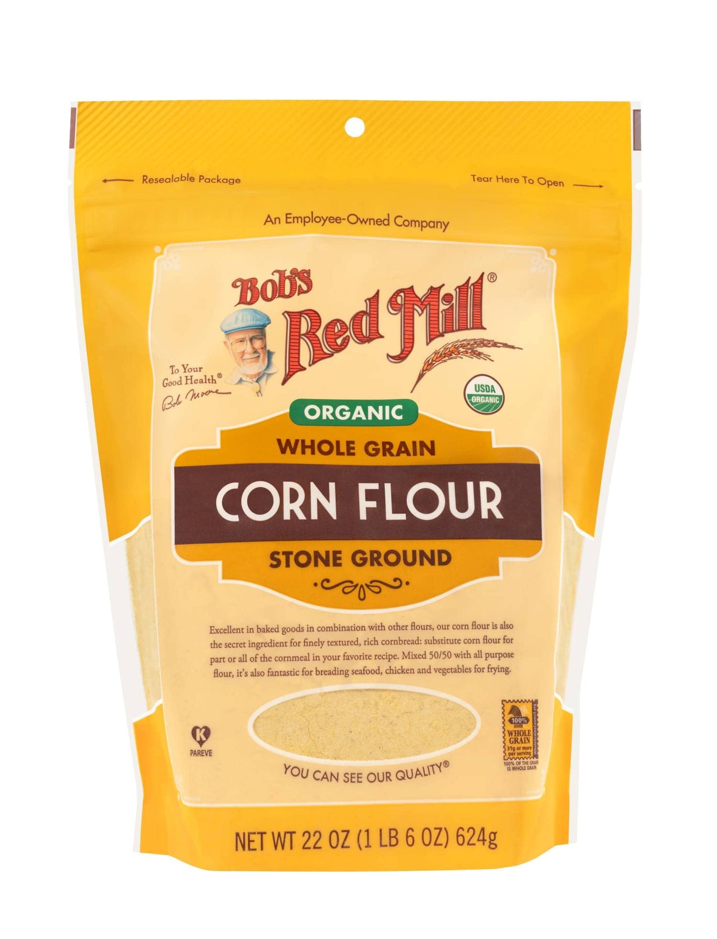 Bobs Red Mill Organic Corn Flour, 22 Oz