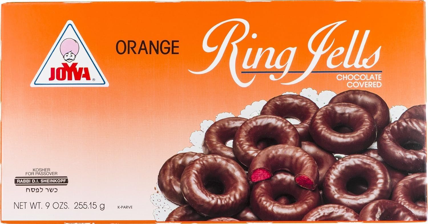 Joyva Orange Jelly Rings, Ring Jells Kosher for Passover, 9-Ounce (Pack of 1)