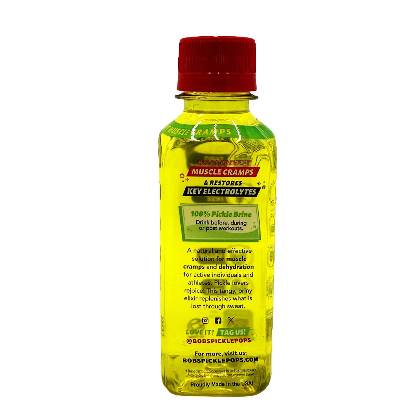 bobs pickle pops Electrolyte Pickle Shot - Rehydration & Cramp Relief - 6.3 Oz, Pack of 1, Gluten-Free