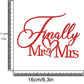 Alewoaly Cake Topper, Mr & Mrs Wedding Anniversary Decorations, Red, Cardboard, Model HD