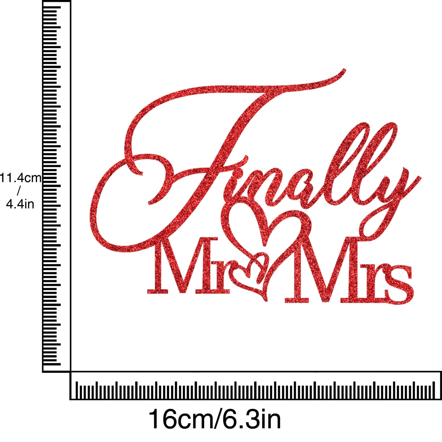 Alewoaly Cake Topper, Mr & Mrs Wedding Anniversary Decorations, Red, Cardboard, Model HD