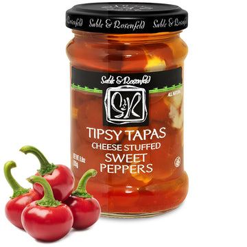 Tipsy Tapas Cheese Stuffed Sweet Peppers - Sweet Peppers Stuffed with Cream Cheese for Sandwiches, Appetizers, Hors dOeuvres, Ch