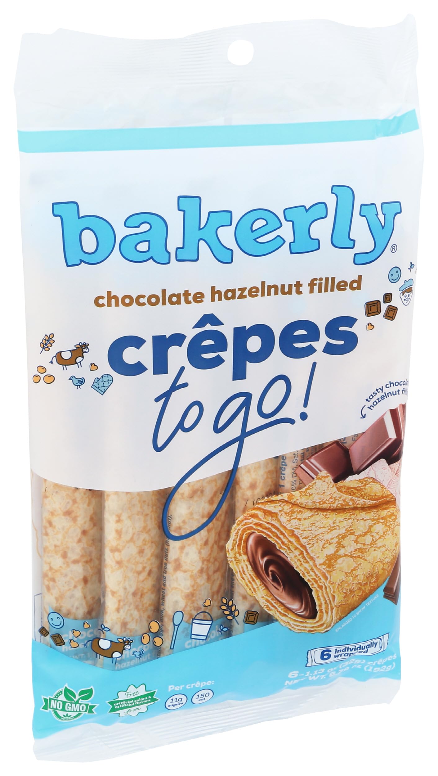 bakerly Chocolate Hazelnut Filled Crpes, 6 Pack, 6.78 Ounce (Frozen)