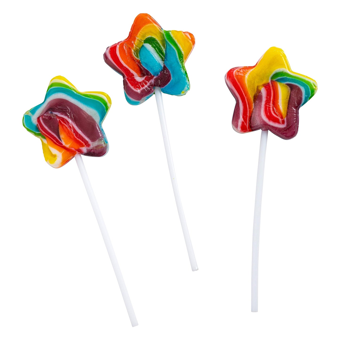 24 Galaxy Star Rainbow Lollipops Individually Wrapped, Bursting With Fruity Flavor, Great Swirl Lollipops For Kids Birthday Part