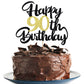Klionjor 90Th Happy Birthday Cake Topper Happy Birthday Cake Decoration 90Th Birthday Party Decoration Gift Plugin (90)