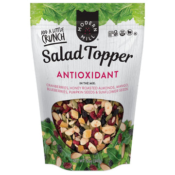 Modern Mill Antioxidant Salad Topper By gourmet Nut - Mixed Nuts (Almonds) Dried cranberries & Blueberries Sunflower Seeds & Pum