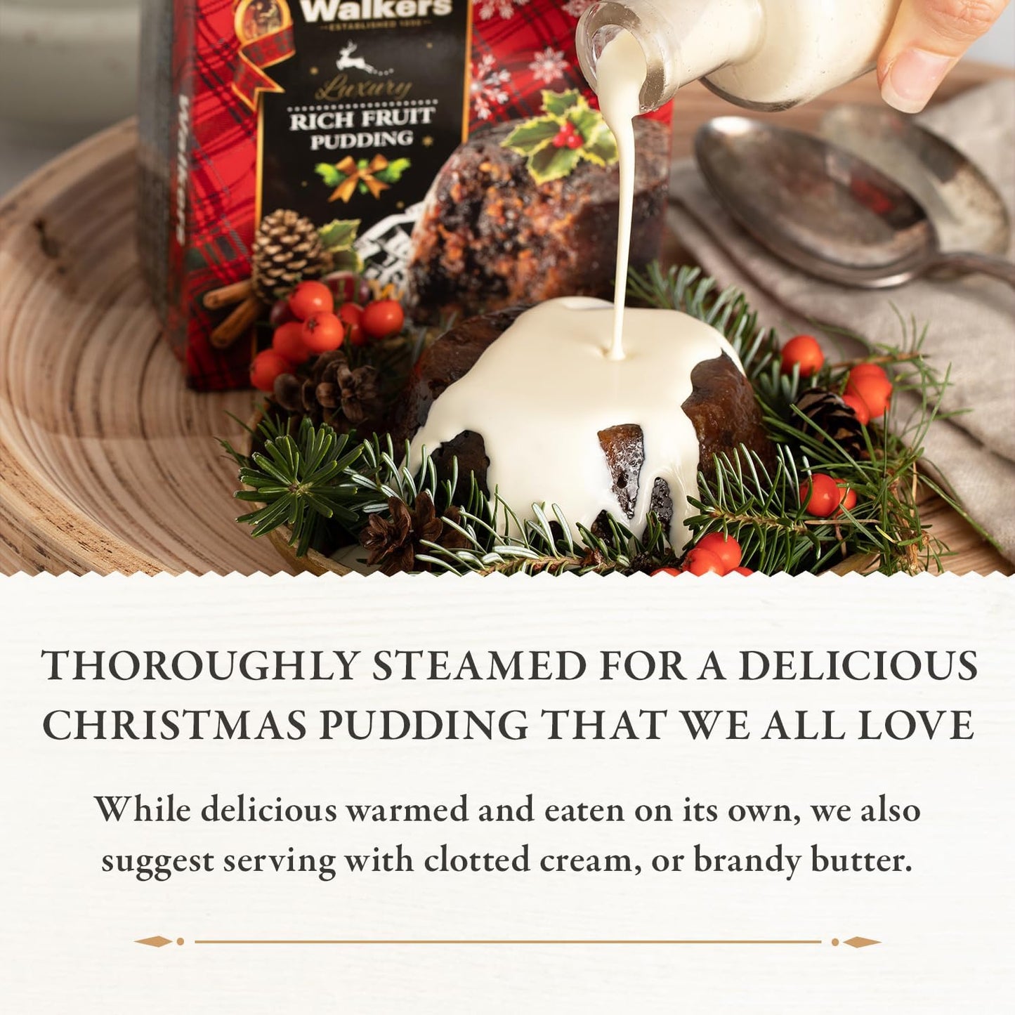 Walkers Nonsuch Christmas Pudding with Rich Fruit - 14.1 Oz, 1 Pound, Perfect Holiday Dessert