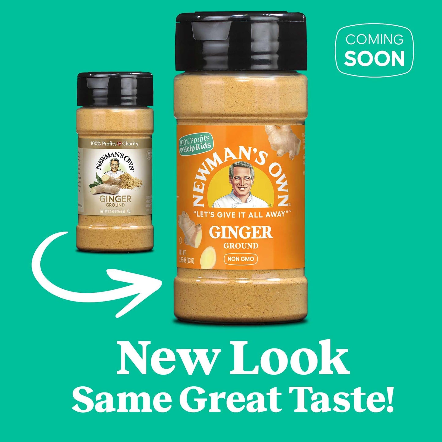 Newman'S Own Ground Ginger Root, Perfect For Baking, Stir Fries, Curries, Non-Gmo, Kosher, 2.25 Oz. Bottle