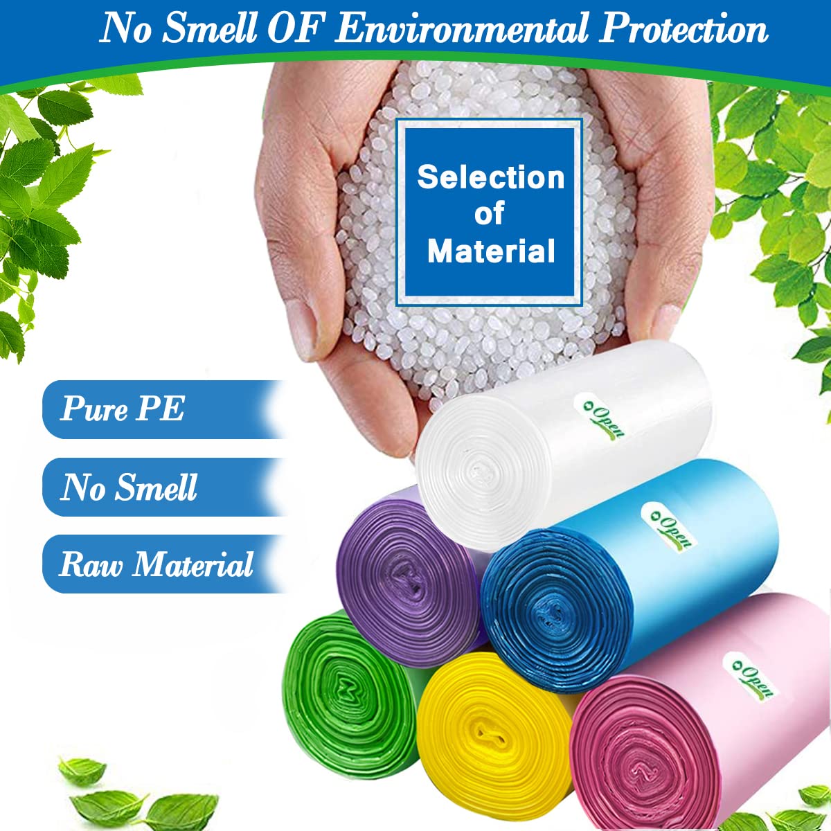 2.6 Gallon Small Garbage Bags,Trash Bag Bin Liners, 15-Liters Bin Bags Wastebasket Bags For Home Office Kitchen Trash Can,Bathro