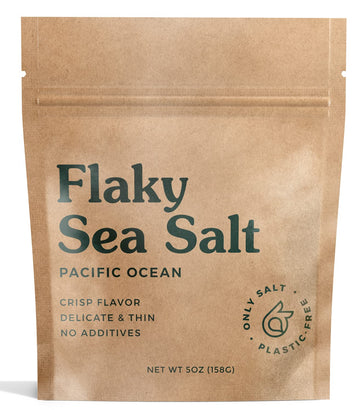 Only Organic Flaky Sea Salt - Fine Grain Kosher Salt, Unrefined, Rich In Minerals, Naturally Lower Sodium, 5 Oz Resealable Bag