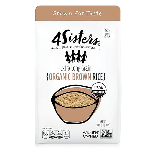 4 Sisters Long grain Brown Rice - Organic - USA grown - Sustainably grown - Women Owned - Farm to Table - 2lb