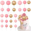 Gyufise 30Pcs Pink Gold Ball Cake Toppers Mini Balloon Cupcake Toppers Diy Foam Ball Cake Insert Decoration For Wedding Annivers