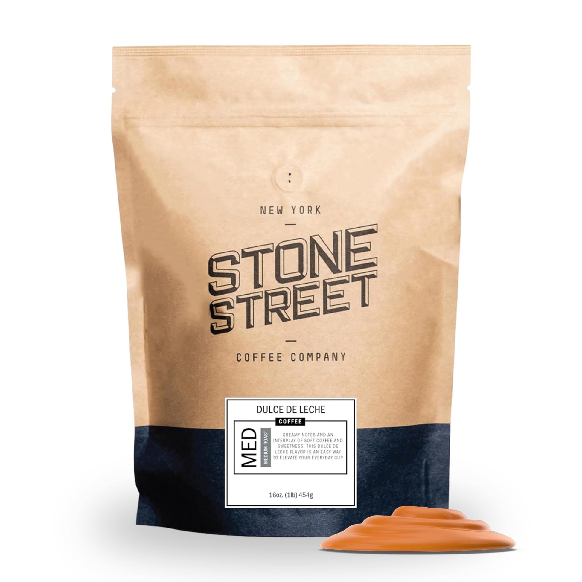 Stone Street Flavored Ground Coffee, Dulce de Leche, Freshly Roasted, 100% Colombian Arabica, Gourmet Coffee, Medium Roast, Rich