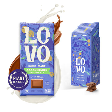 LOVO Coconutmilk Chocolate Bar, 100% Plant-Based Dairy-Alternative Milk Chocolate, Creamy and Delectable Vegan Milk Chocolate Ma