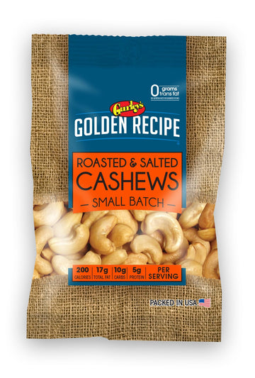 Gurley's Golden Recipe Fancy Whole Cashews, Rich & Creamy, 2.75 oz (Pack of 8)