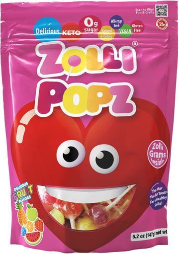 Zolli Popz Valentines with 22 Zolli Grams 5.2oz (Heart) - Share Sweet Moments with a Heart-Shaped Valentine's Day Candy Treat