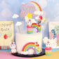 Palksky Colorful Rainbow Cake Topper/Wedding Cake Flags/Cupcake Picks Set -Include Cloud Balloon Moon Stars/Boy Girl Kid Birthda
