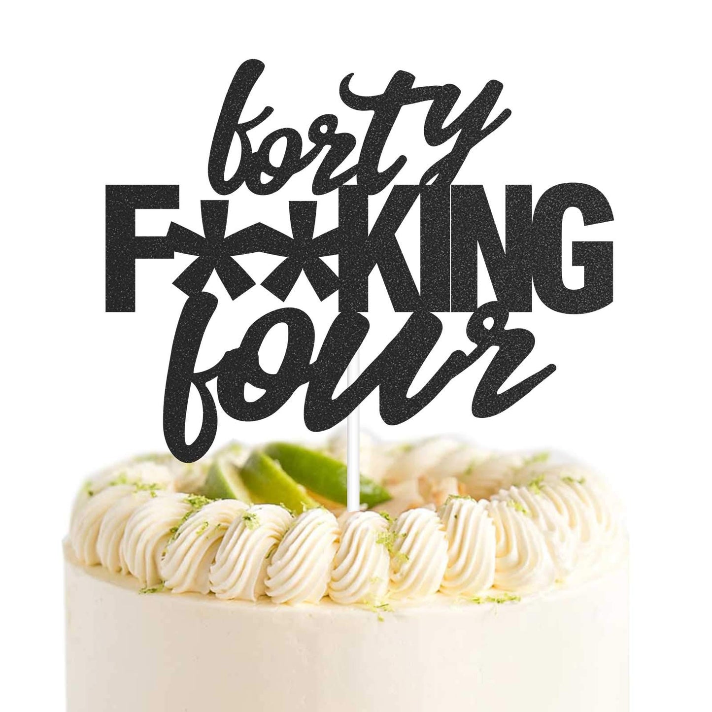 Forty Four Black Glitter Cake Toppers 44 Years Old 44Th Birthday Party Decorations Supplies