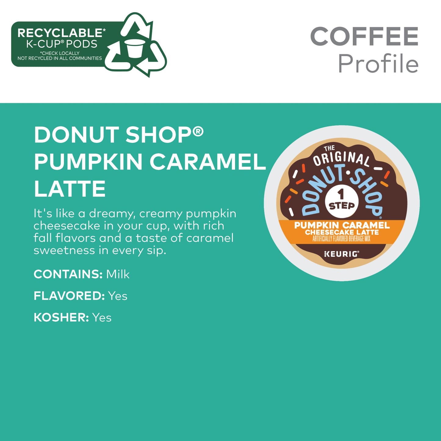 The Original Donut Shop Pumpkin Caramel Cheesecake Latte, Keurig Single Serve K-Cup Pods, 60 Count
