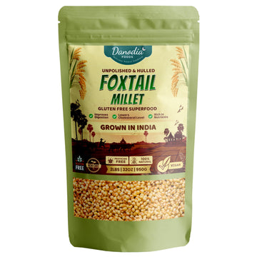 Danodia Foods Organic Foxtail Millet (Hulled, Unpolished) - 2 lbs (950g) | Gluten-Free, Yellow Whole Grain Superfood | Low GI, H
