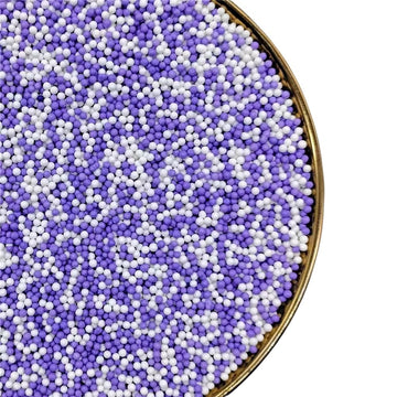 Christmas White Purple Sprinkles130g/4.6oz , White Purple Edible Pearl Sprinkles for Cake Decorations, Baking, Ice Cream, Cookie