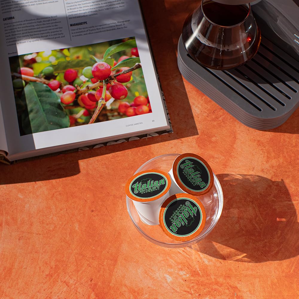 Fresh Roasted Coffee, Italian Roast, Dark, Kosher, K-Cup Compatible, 96 Pods