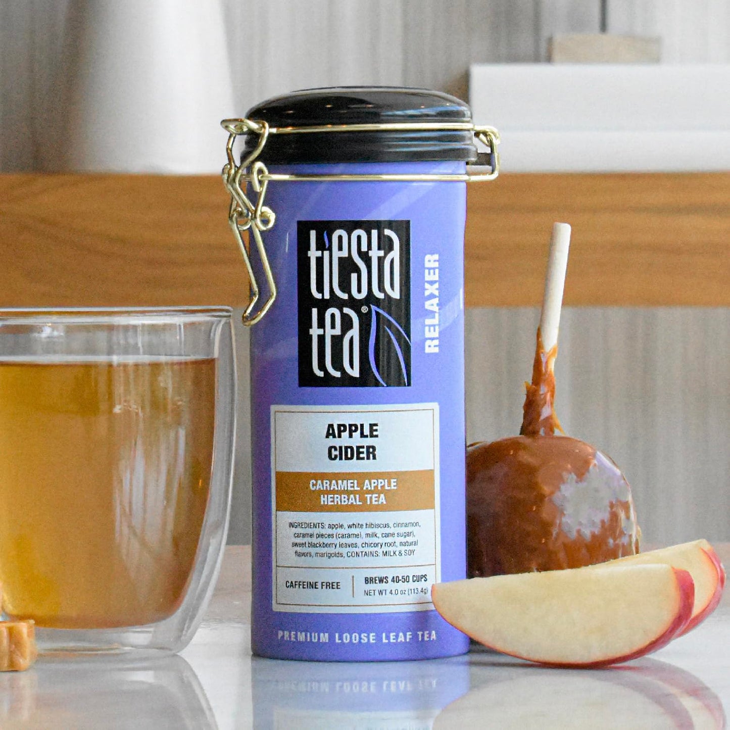Tiesta Tea Apple Cider Herbal Tea - Non-Caffeinated, Loose Leaf, 4oz Tin - Makes 40-50 Cups
