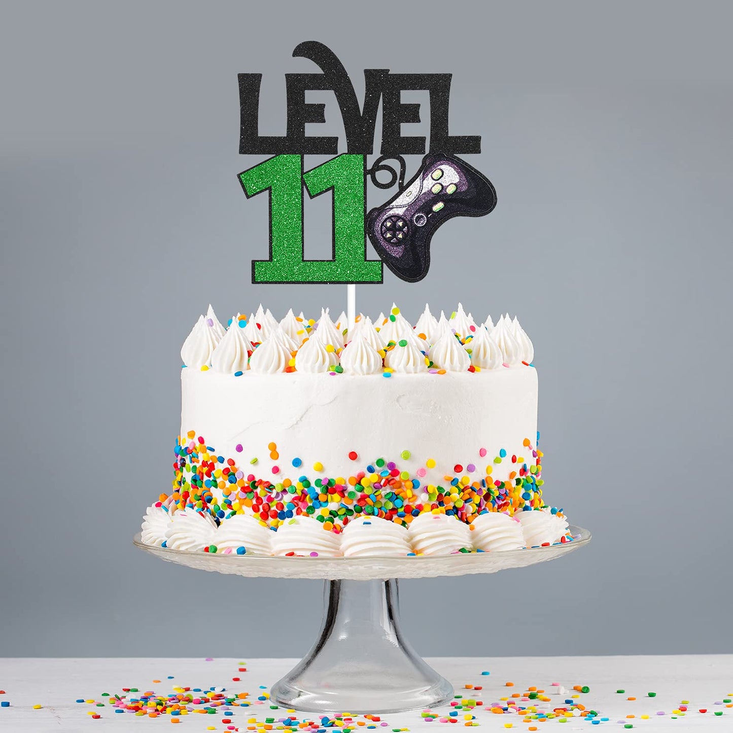 Level 11 Game Birthday Cake Topper - Video Game Boys 11Th Birthday Level Up Party Cake Supplies - Game On Winner Gaming Party Decoration