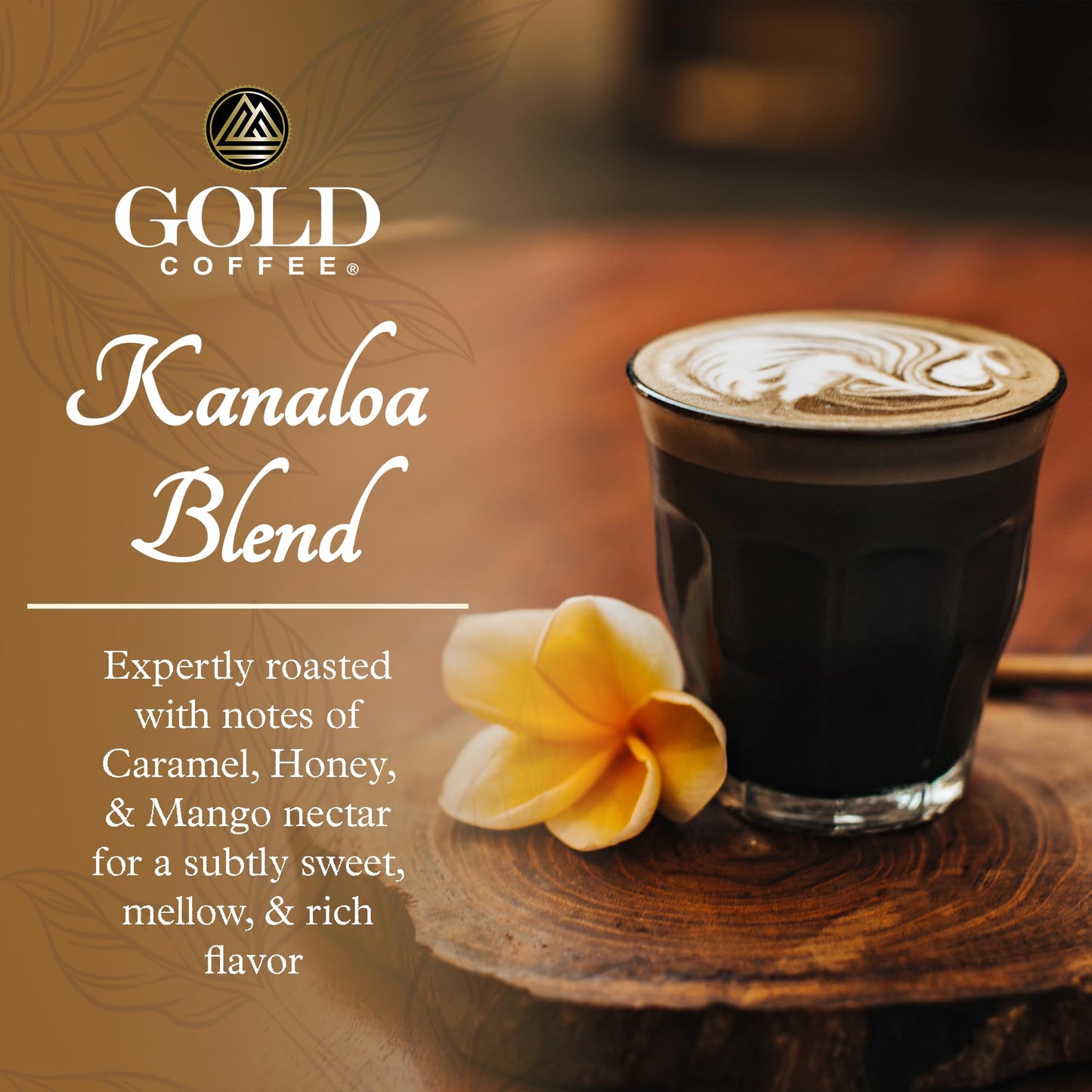 GOLD COFFEE COMPANY Kanaloa Blend Medium Roast Whole Bean Coffee Pack of 4 - 16 Ounce
