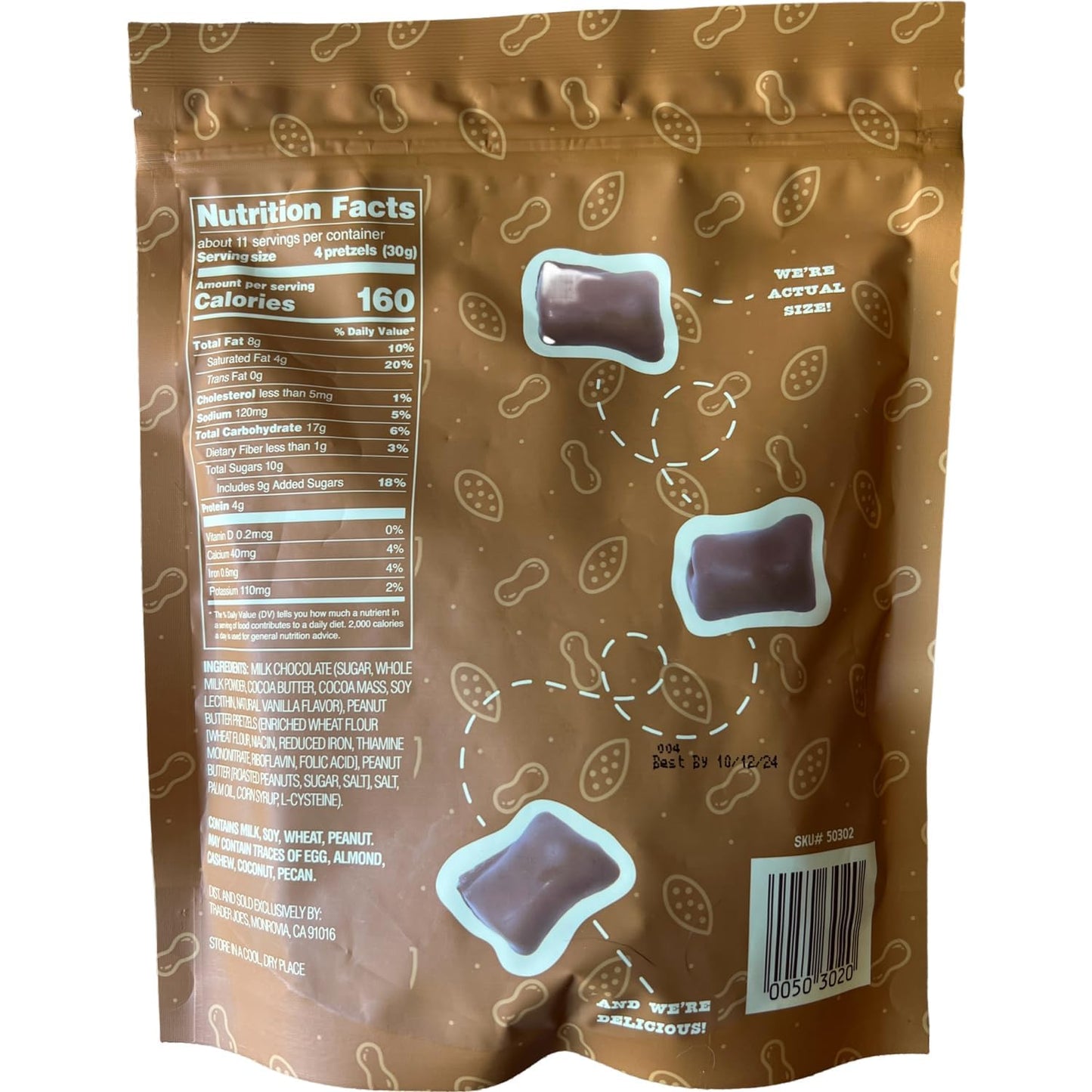 Milk Chocolate Covered Peanut Butter Pretzels, 12 oz