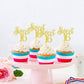 Keaziu Cupcake Toppers, Sweet 16 Picks, 24 Pack, Gold, Paper Decorations for Birthday and Wedding Anniversaries