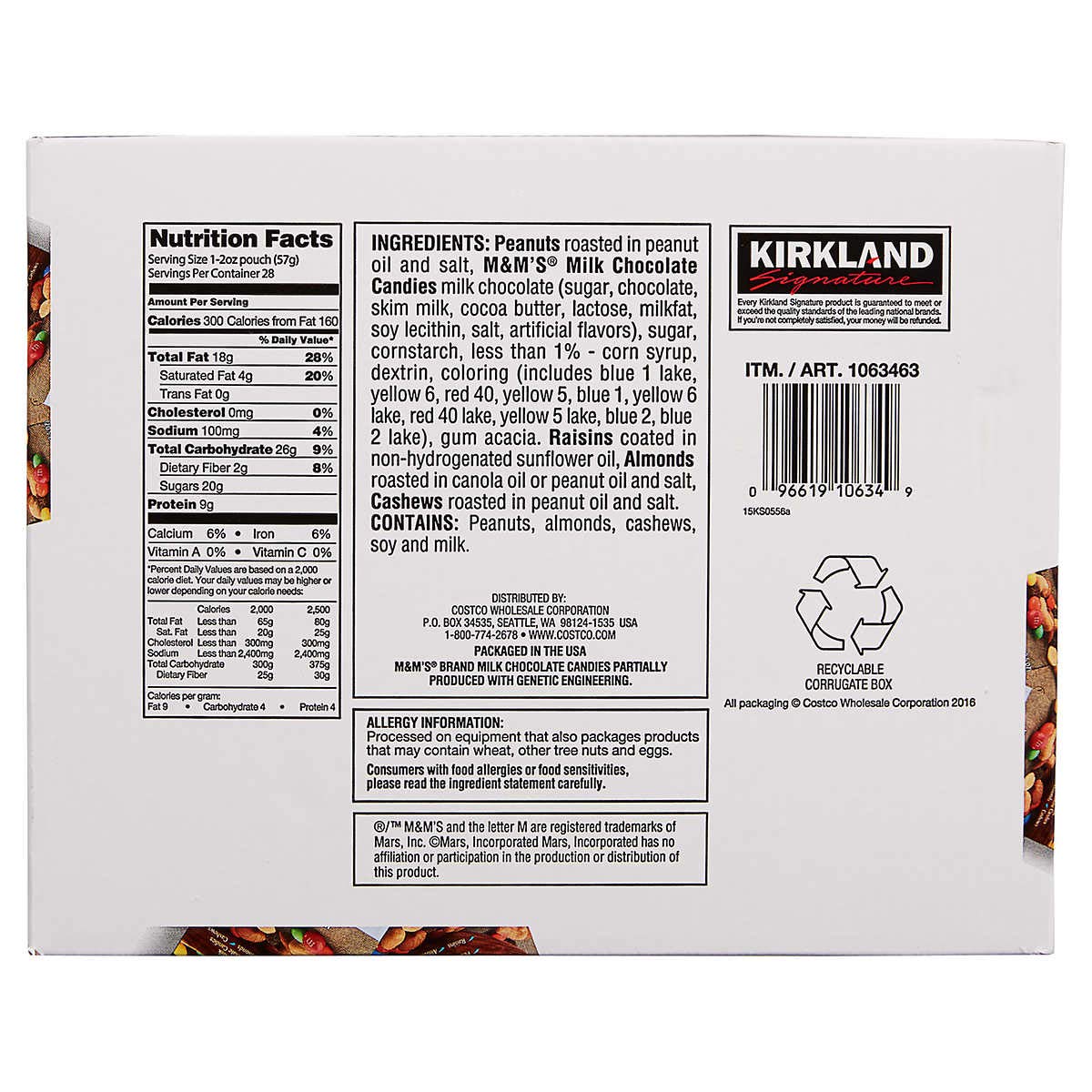 KIRKLAND SIgNATURE Trail Mix Snack Pack, 3.52 Lb