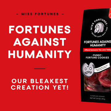 MISS FORTUNES Funny Fortune Cookies - 12 Count, Individually Wrapped, Dark Humor Party Idea, Against Humanity Theme