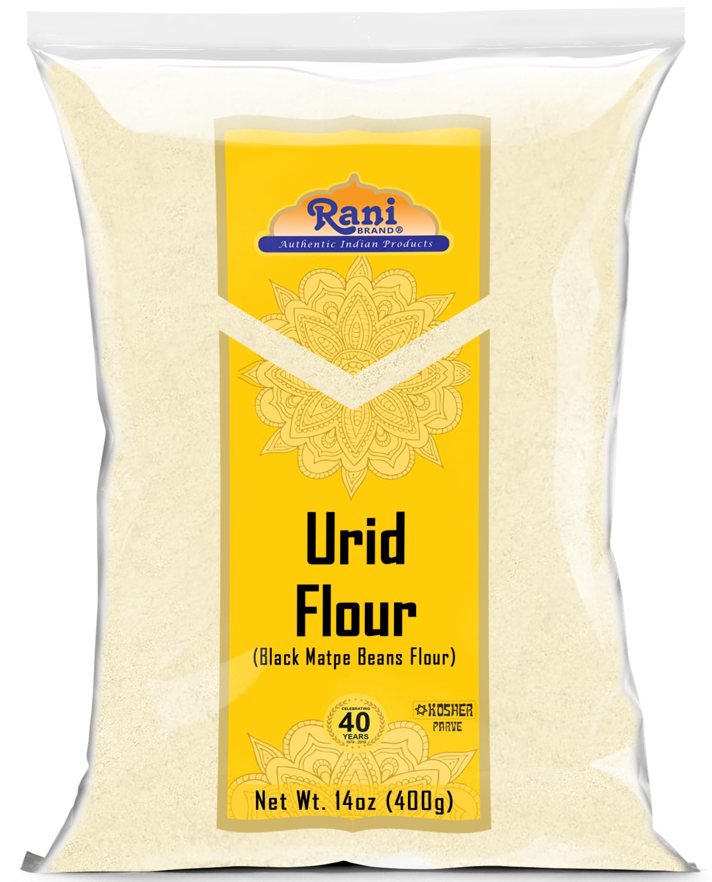 Rani Urid/Urad Flour (Black Matpe Beans Flour) 14oz (400g) ~ All Natural | Vegan | Gluten Friendly | NON-GMO | Kosher | Indian O
