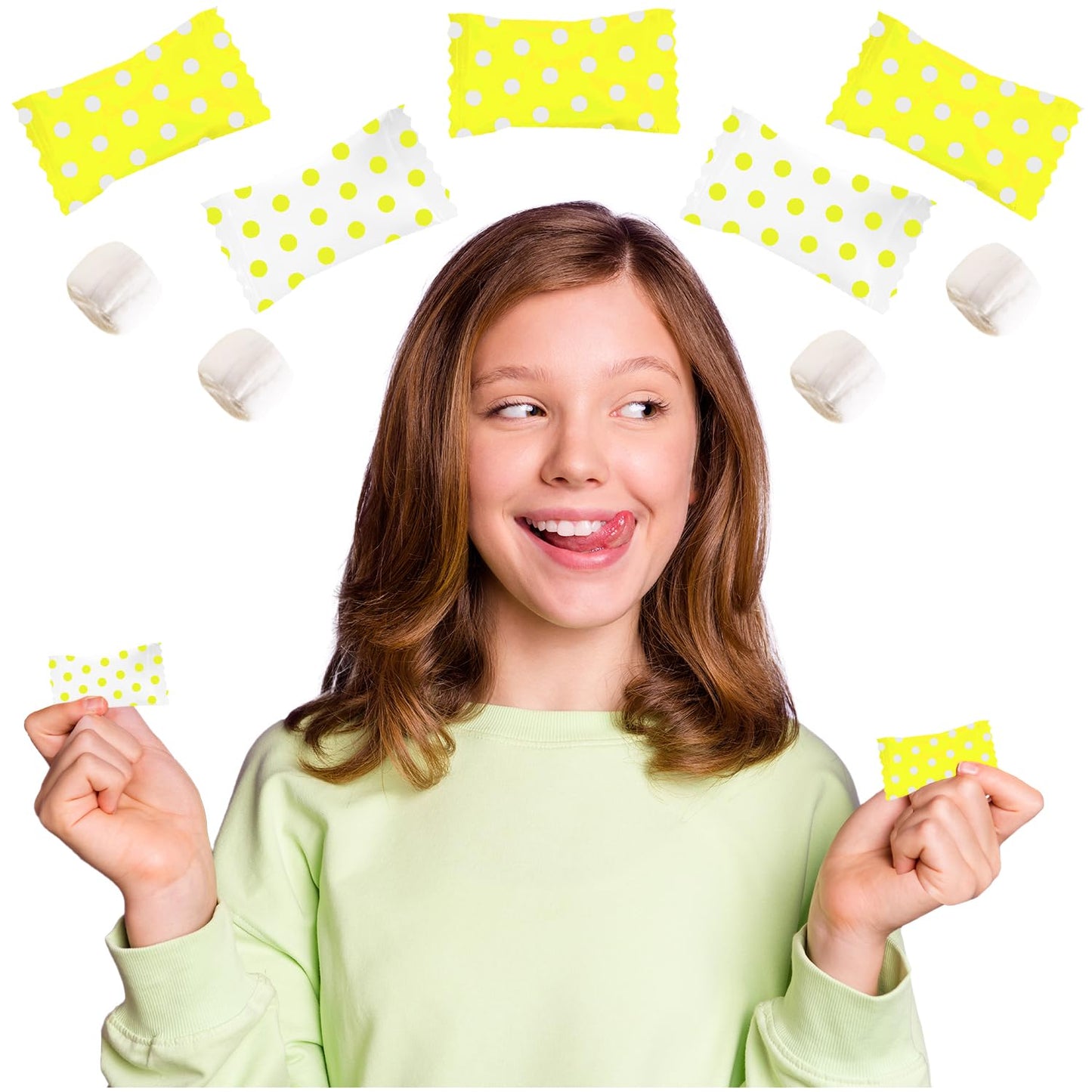 Fruidles Yellow Big Dots Buttermints, After Dinner Mints, Fat-Free, Kosher Certified, Individually Wrapped (55 Pieces)