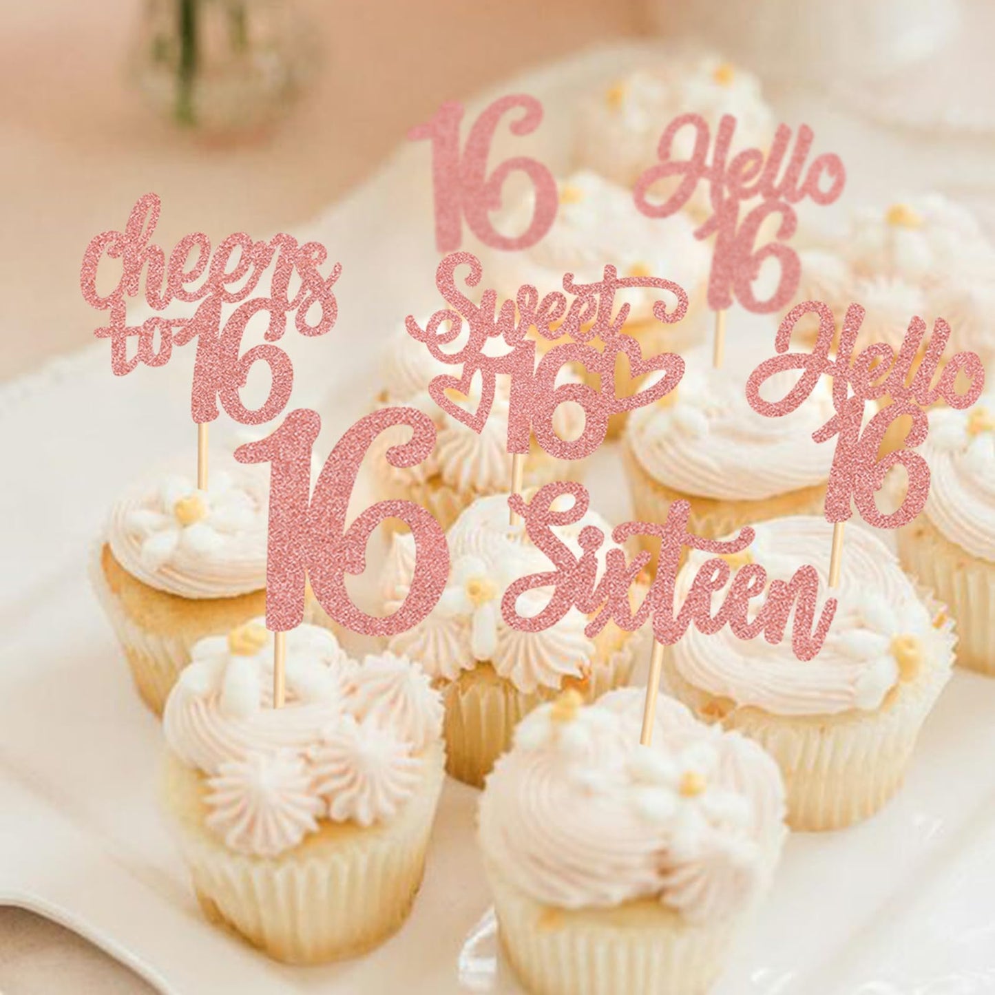 Keaziu 25 Pack Holy Shit You Are 16Th Cupcake Toppers Sweet Sixteen 16 Happy 16 Cupcake Picks For 16Th Birthday Wedding Annivers