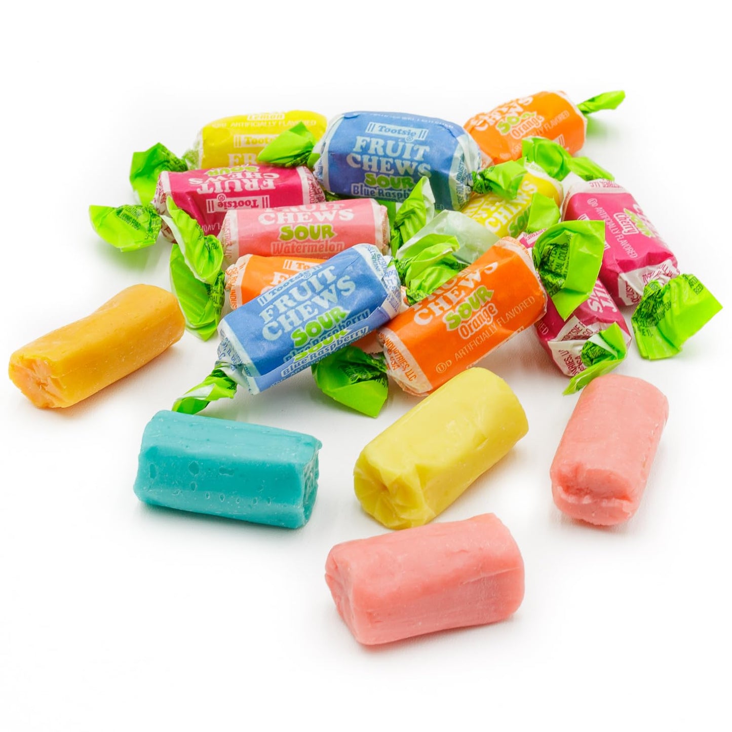 Tootsie Roll Fruit Chews Candy Sour 1 Lb - Bulk Bag, Fruity Flavored, Assorted Flavors, Gluten & Peanut Free, Individually Wrapp