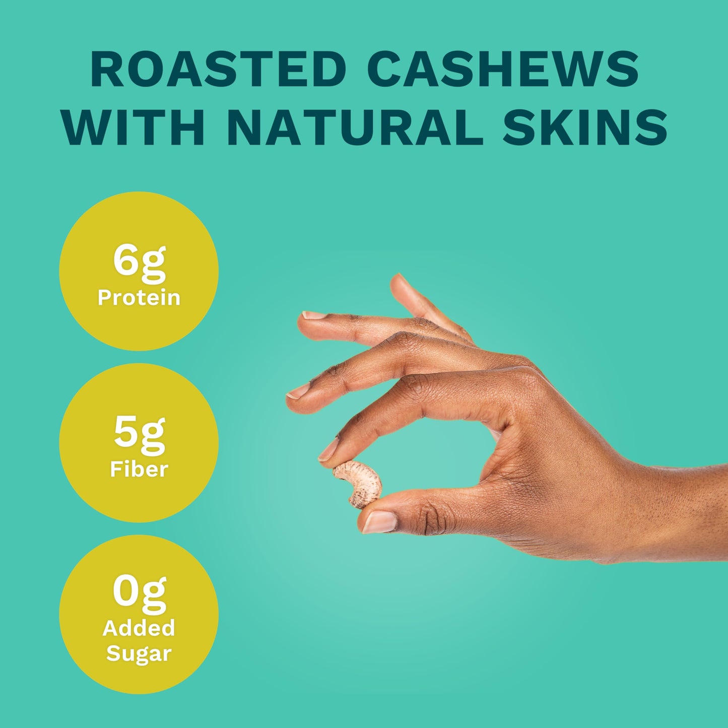 Sea Salt Cashews with Skin by Karma Nuts, Whole, Roasted, Vegan, Gluten Free, Low Net Carb, Natural, Everyday Nut Snack, 1.5 Oun