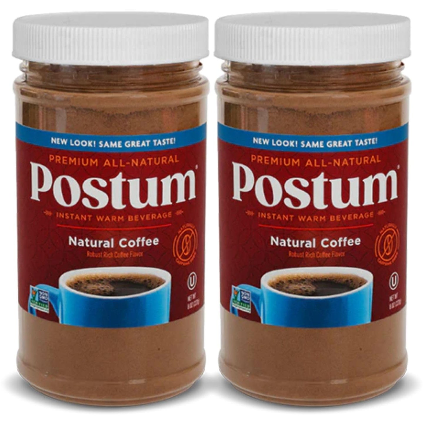 Postum Coffee Substitute, Caffeine Free, Natural & Non-GMO, 8oz Pack of 2