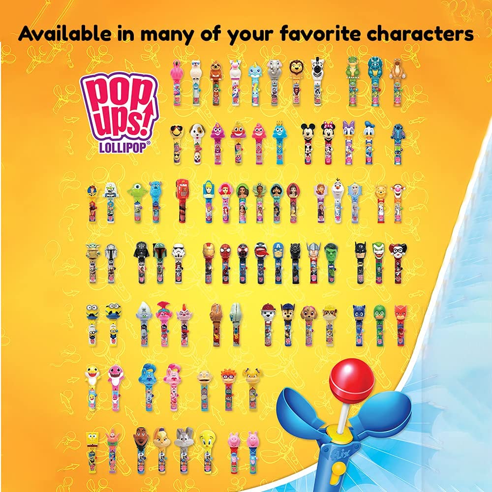 Pop Ups! Spiderman Lollipop Holder - 12 Lollipops With Cases - Individually Wrapped Candy Party Favors - Spiderman Candy - Bulk